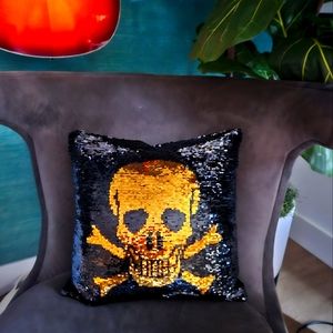 Silver and Gold Reversible Throw Pillow